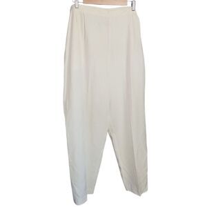 Vintage Allison Taylor 100% Silk Pants Sz 2X Minimalist Off White Trousers